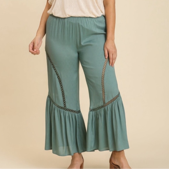 Wide Leg Lace Tape Pants - Picture 2 of 5
